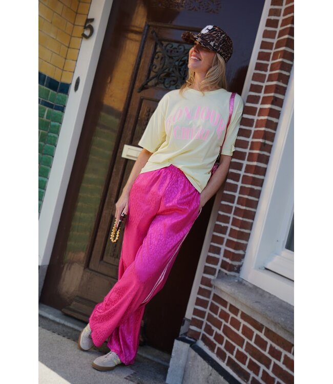 T-SHIRT BONJOUR CHERI GEEL