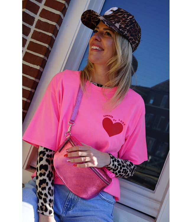 T-SHIRT SUMMER OF LOVE FUCHSIA