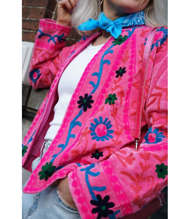 VELVET JACKET FUCHSIA