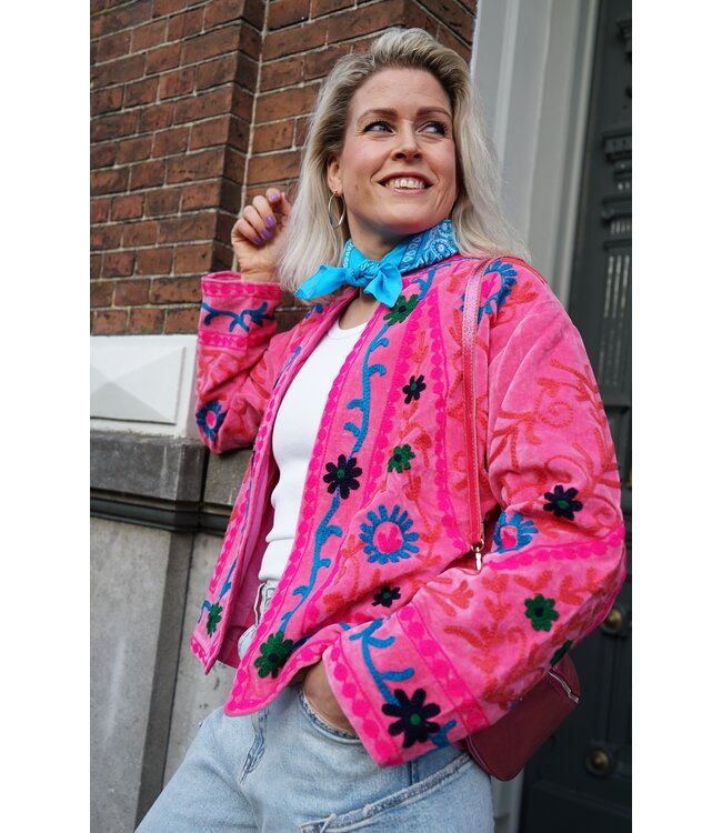 VELVET JACKET FUCHSIA