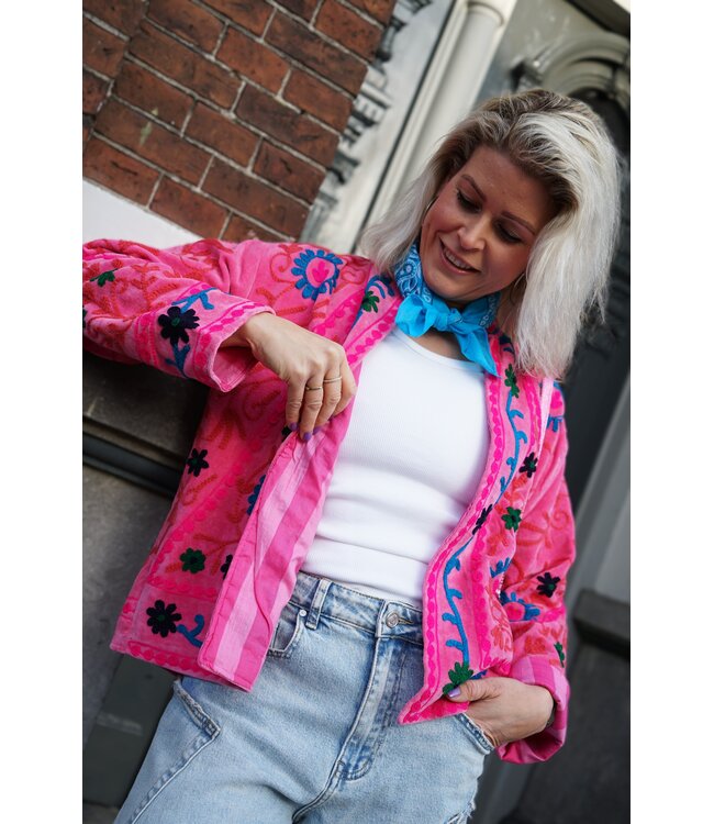 VELVET JACKET FUCHSIA