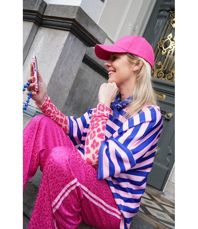 STREEP TOP LOU BLAUW ROZE