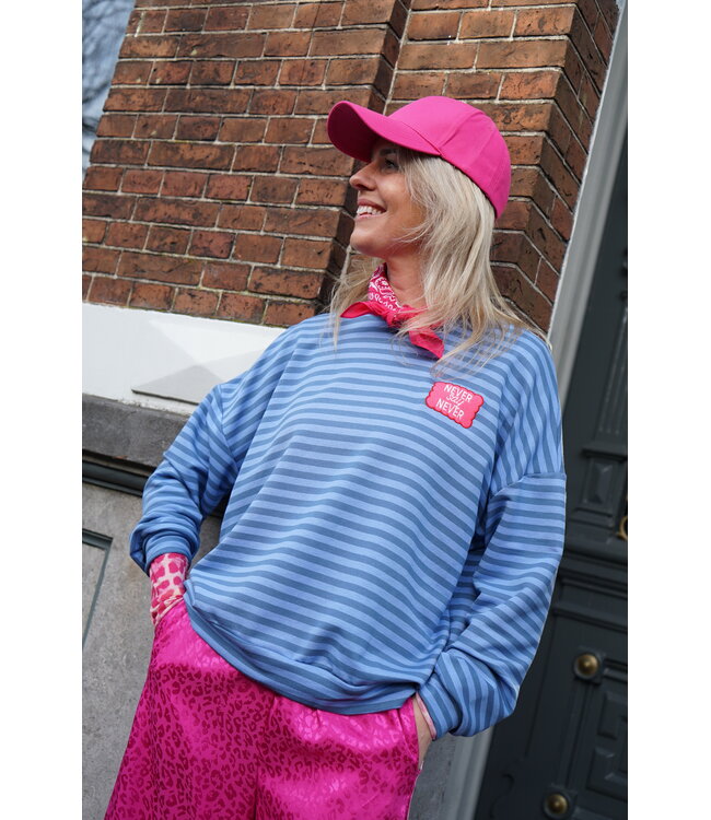STREEP TOP NEVER SAY NEVER BLAUW