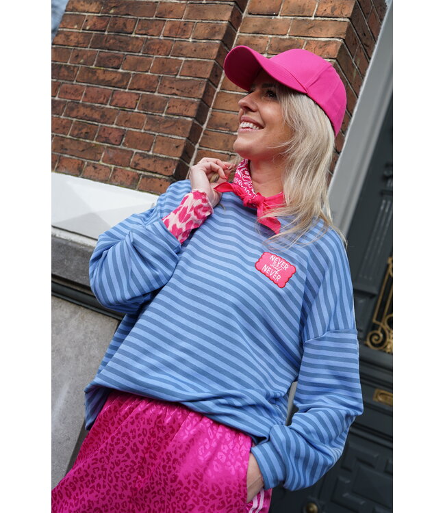 STREEP TOP NEVER SAY NEVER BLAUW