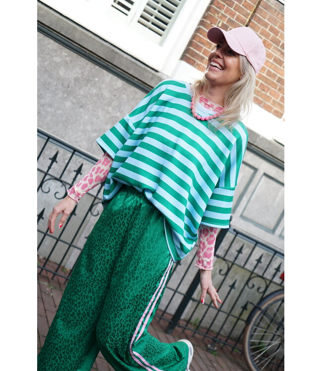 STREEP TOP LOU BLAUW GROEN