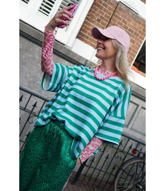 STREEP TOP LOU BLAUW GROEN
