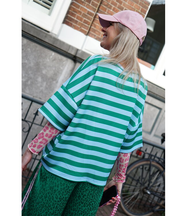 STREEP TOP LOU BLAUW GROEN