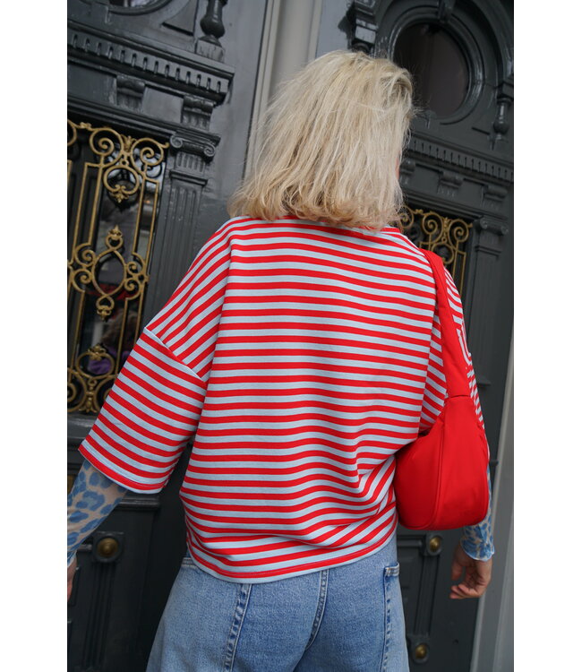 STREEP TOP EVI BLAUW ROOD