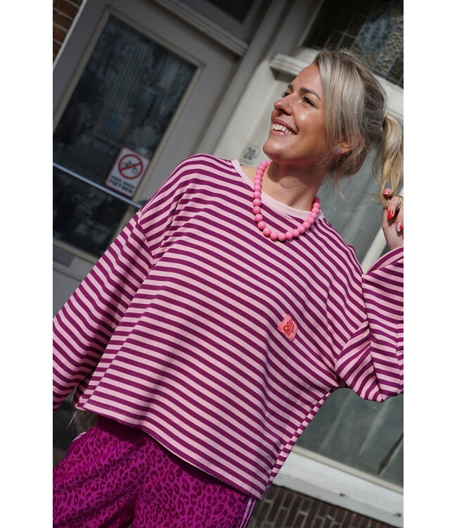 STREEP TOP AMOUR AUBERGINE ROZE