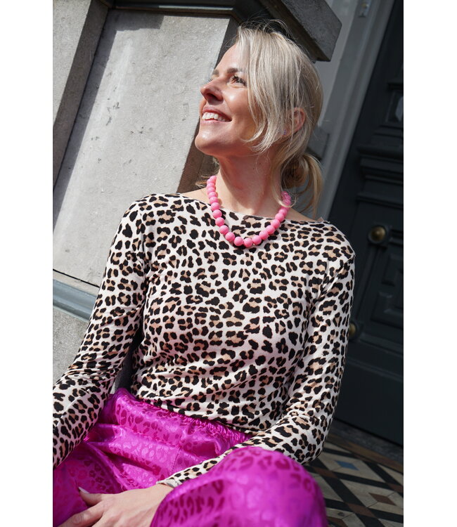 LEOPARD TOP ECRU