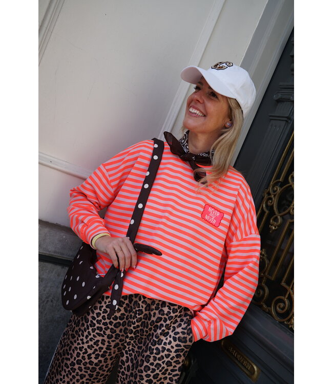 STREEP TOP NEVER SAY NEVER ORANJE