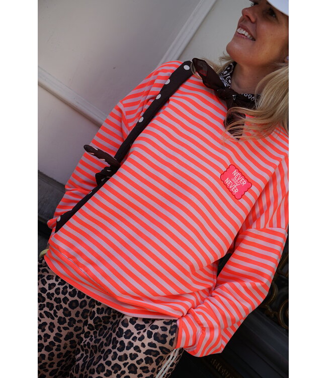 STREEP TOP NEVER SAY NEVER ORANJE