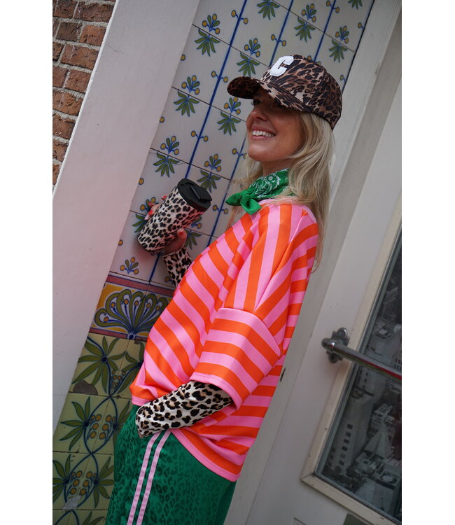 STREEP TOP LOU ORANJE ROZE