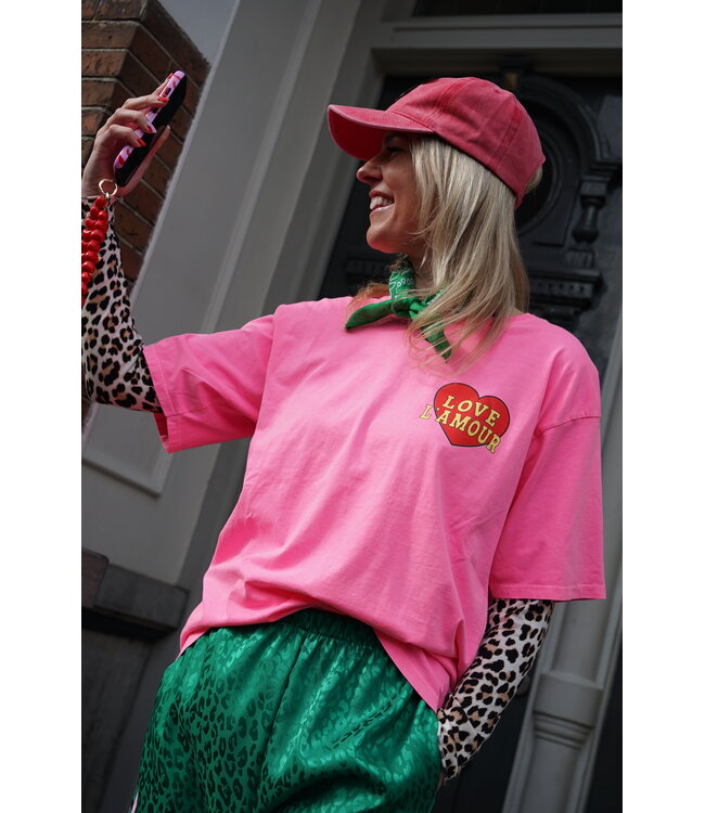 T-SHIRT LOVE L'AMOUR ROZE