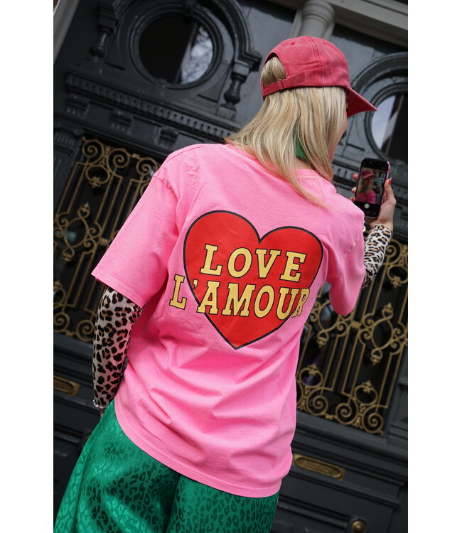 T-SHIRT LOVE L'AMOUR ROZE