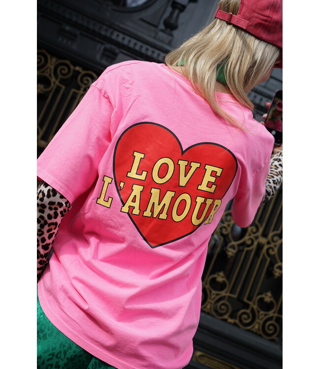 T-SHIRT LOVE L'AMOUR ROZE