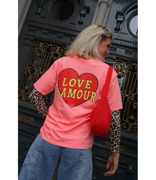 T-SHIRT LOVE L'AMOUR PEACH