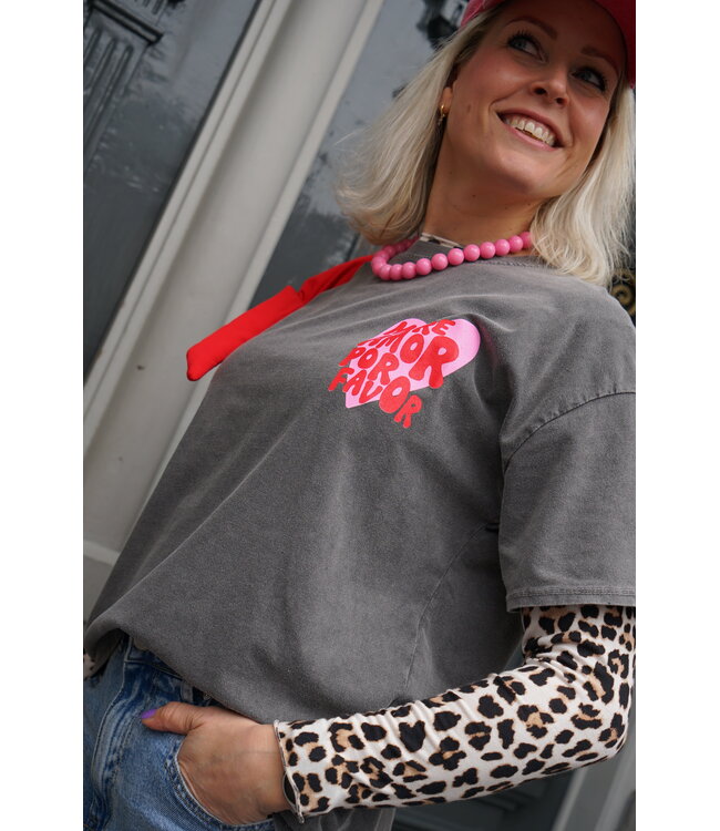 T-SHIRT MORE AMOR POR FAVOR ANTRACIET