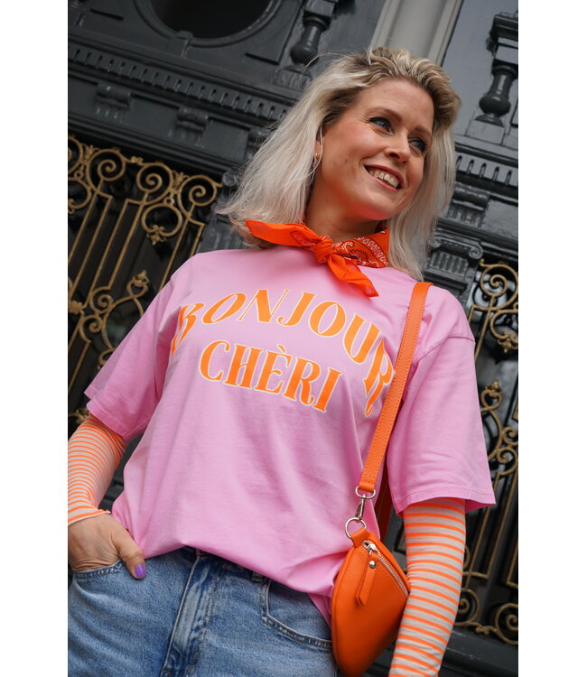 T-SHIRT BONJOUR CHERI ROZE