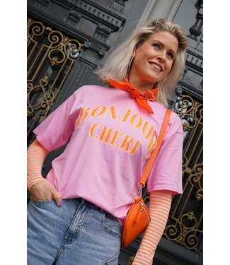 T-SHIRT BONJOUR CHERI ROZE