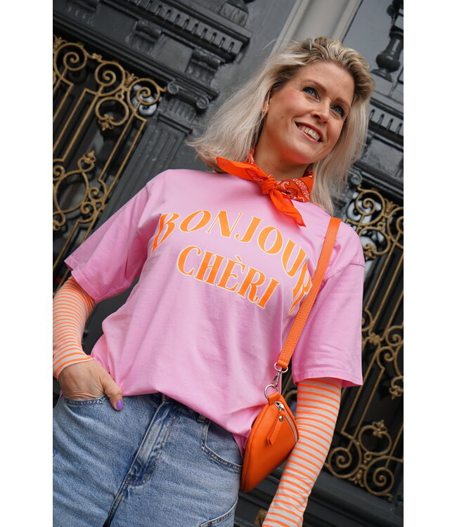 T-SHIRT BONJOUR CHERI ROZE