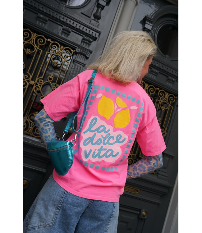 T-SHIRT LA DOLCE VITA ROZE