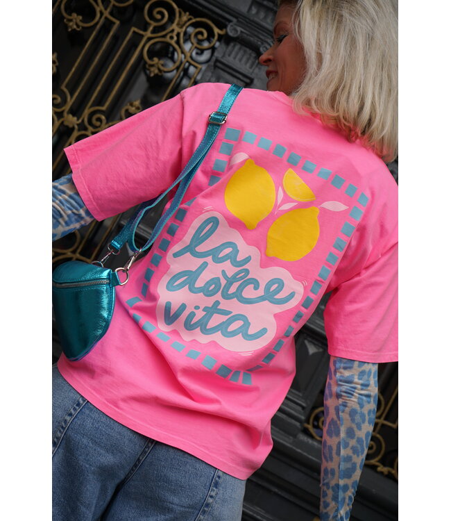 T-SHIRT LA DOLCE VITA ROZE