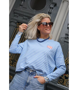 STREEP TOP CALIFORNIA BLAUW