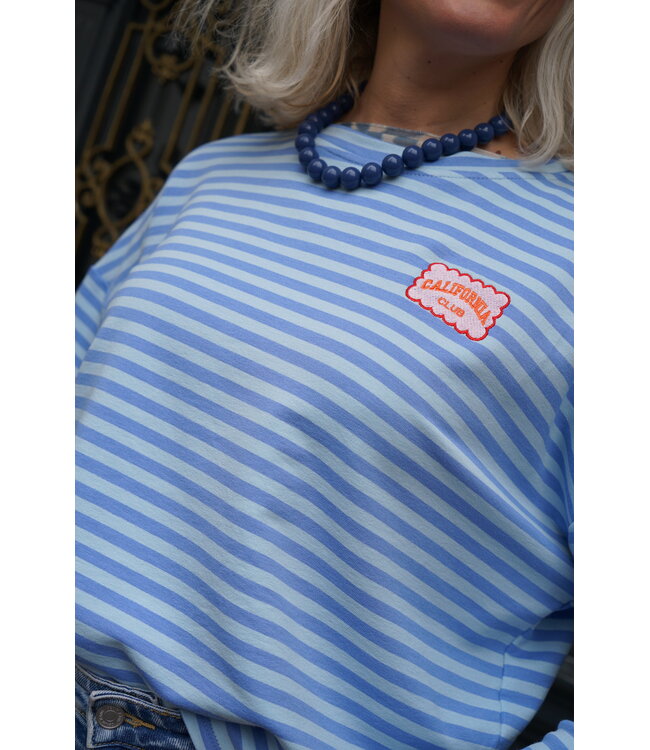 STREEP TOP CALIFORNIA BLAUW