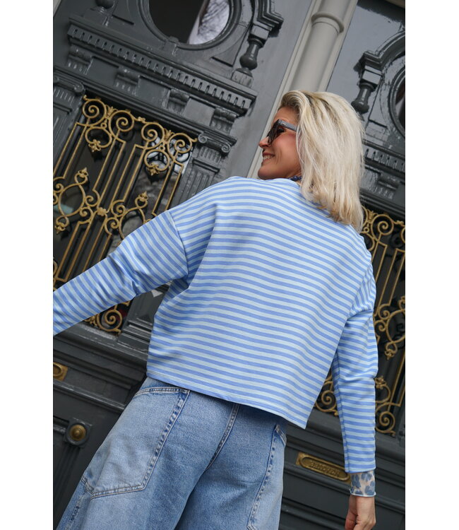 STREEP TOP CALIFORNIA BLAUW