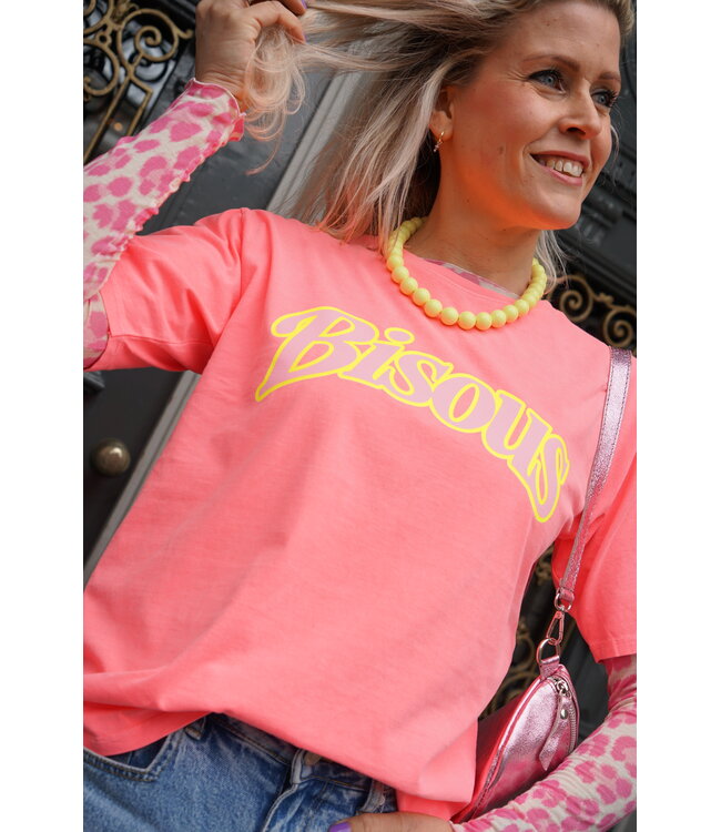 T-SHIRT BISOUS PEACH