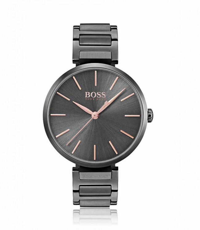 Hugo Boss Horloge Antractiet en Rosé Goud