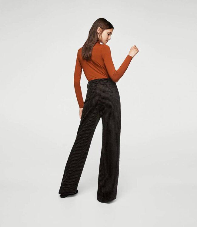 Mango Black Ribbed Pants
