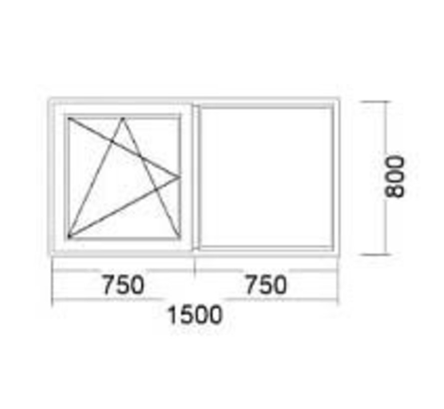 Dakkapel-kozijn 150x80 Intrek