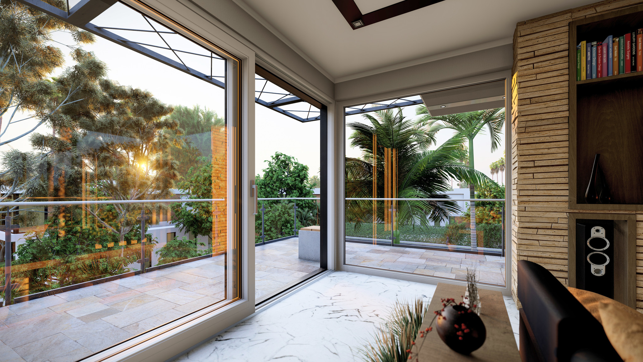 Binnen en buiten verbinden met een schuifpui