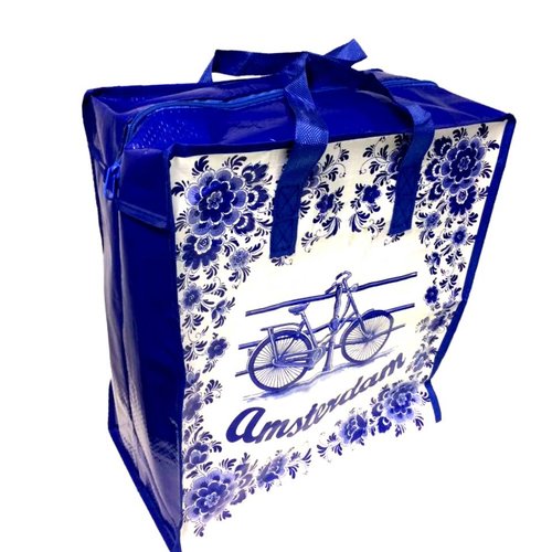 Shopper medium delftblue fiets