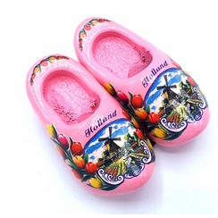 Woodenshoe magnet 4cm Pink