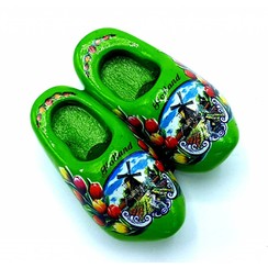 Woodenshoe magnet 4cm Green