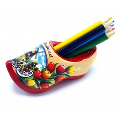 Pencil clog with 6 pencils red sole