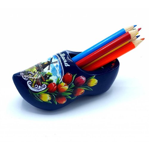 Pencil clog with 6 pencils Blue