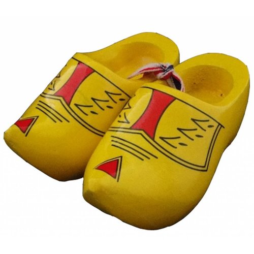 Souvenir woodenshoes 6cm farmer yellow