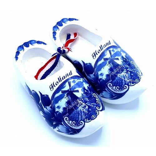 Souvenir woodenshoes 8cm Delftblue