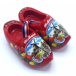 Souvenir woodenshoes 8cm red