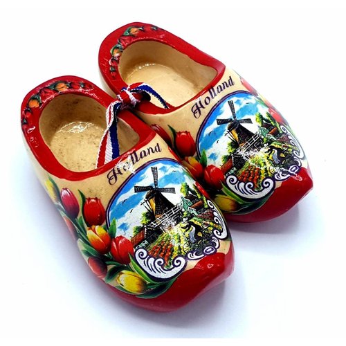 Souvenir woodenshoes 10cm red sole