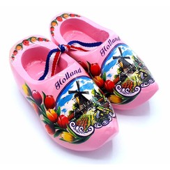 Souvenir woodenshoes 10cm pink