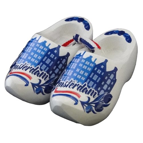 Souvenir woodenshoes 10cm Adam blue