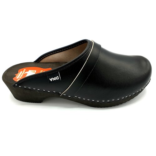 DINA DAAN Leather clogs Black