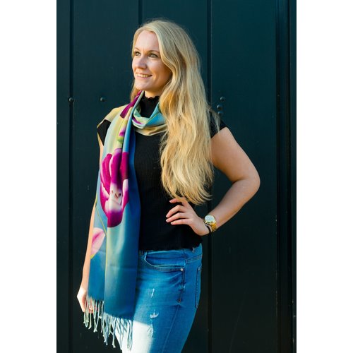 Irene Tulip scarfs Tulpensjaal blauw 170*30