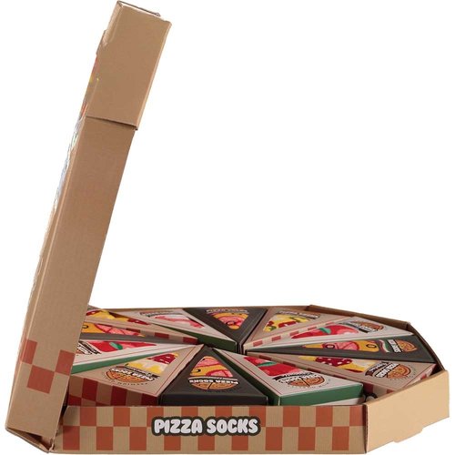 Pizza socks box with 12 pair