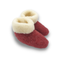 DINA slippers wool 100% natural red/white high